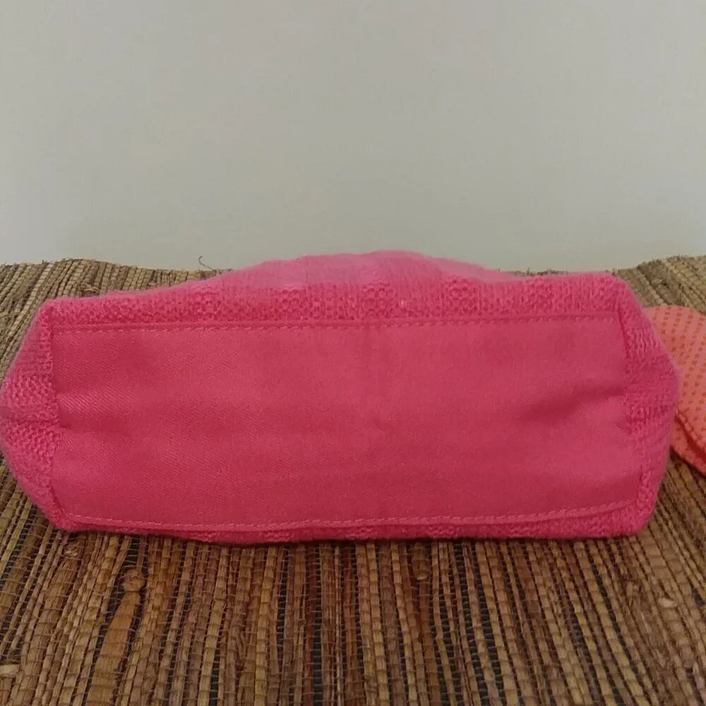 LANCOME Paris Pink Sweater Makeup Bag 💖 Bow Detail NWOT